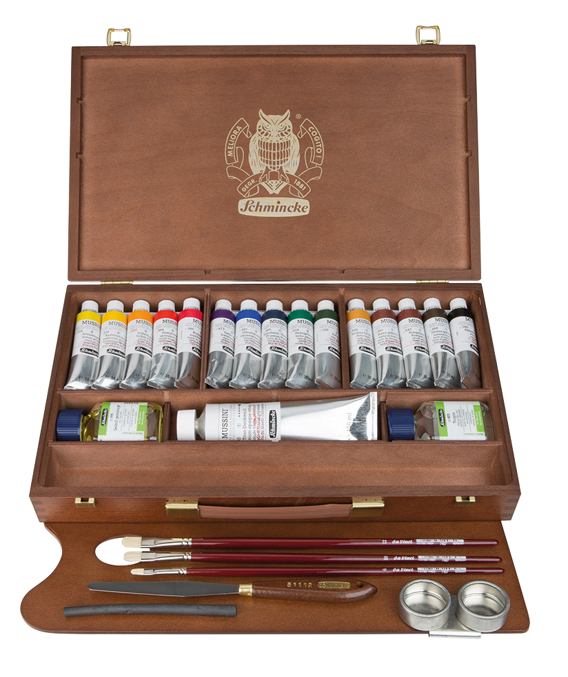 Schmincke Mussini Wood Box 15 x 35ml Tubes &amp; Accessories