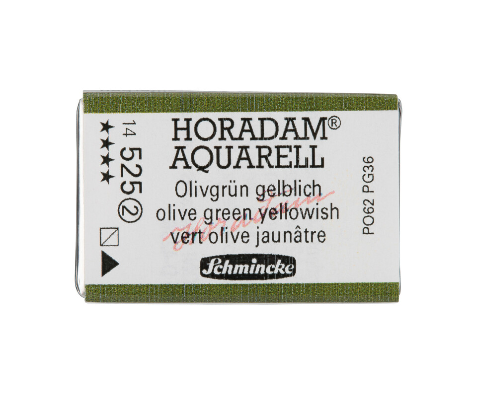 Schmincke Horadam Watercolour Full Pan Olive Green Yellowish Series 2