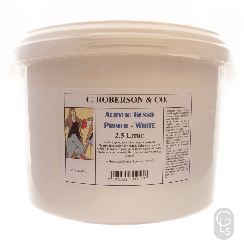 Roberson Acrylic Gesso Primer White 2.5 Litre