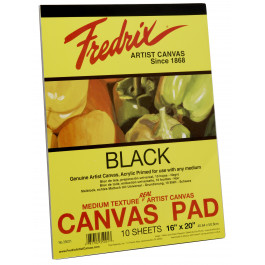 Fredrix 9in x 12in Red Label Black Stretched Canvas